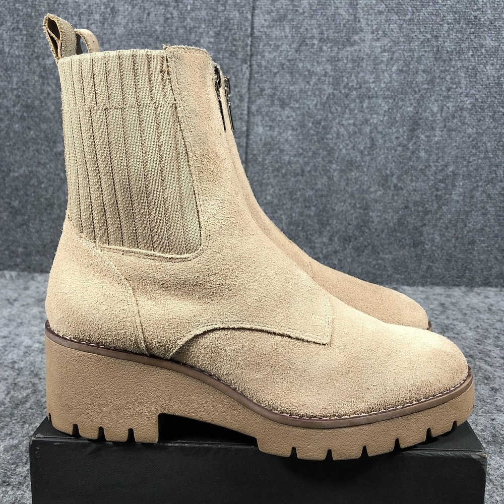 Blondo Waterproof Chelsea Booties Womens 8.5‎ M Beige Suede Lug Sole Ankle - Picture 6 of 16